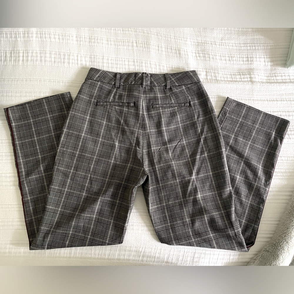 A&F Simone High Rise Ankle Flare Plaid Dress Pants - Picture 6 of 8